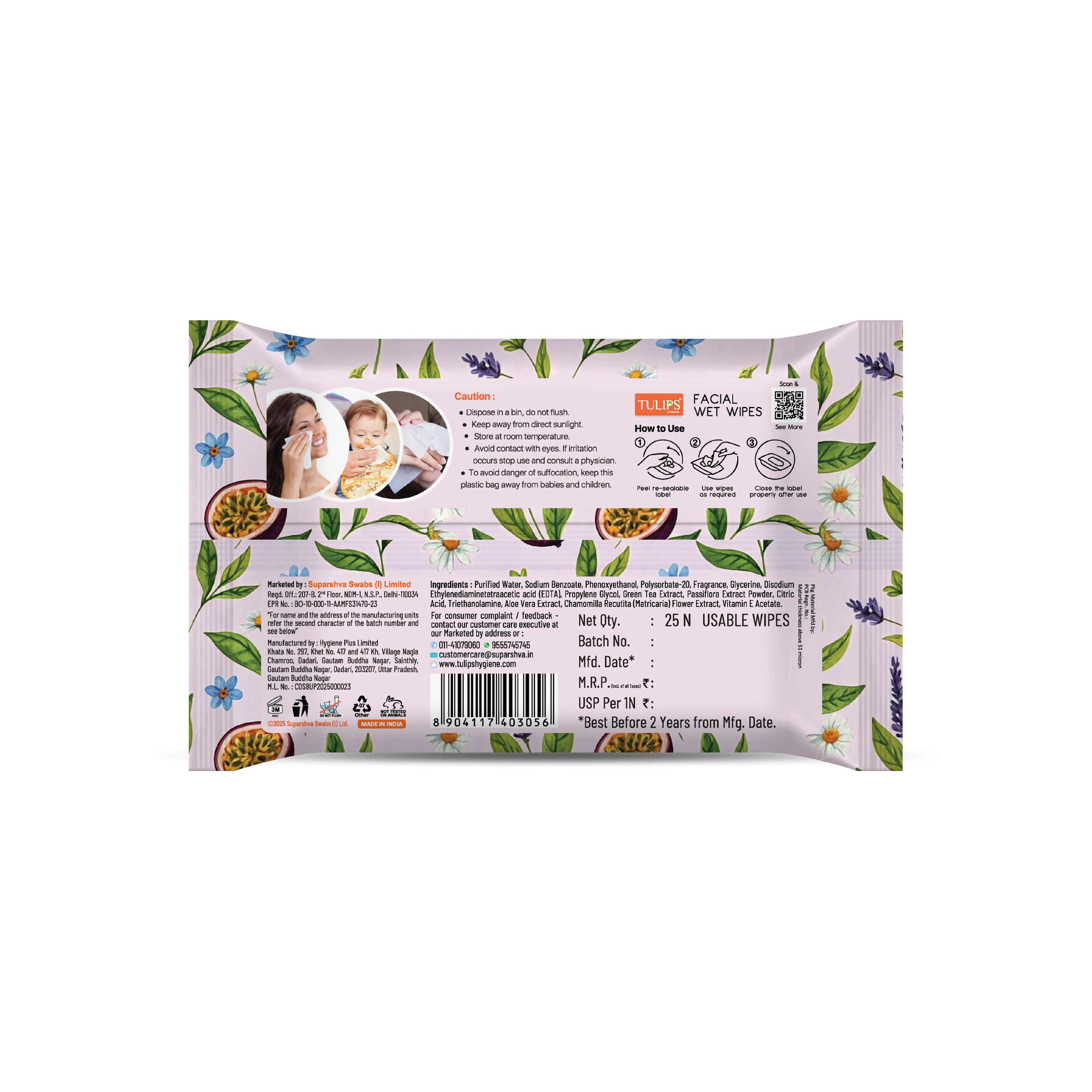 Green Tea & Passion Fruit (25 Wipes) - Image 3