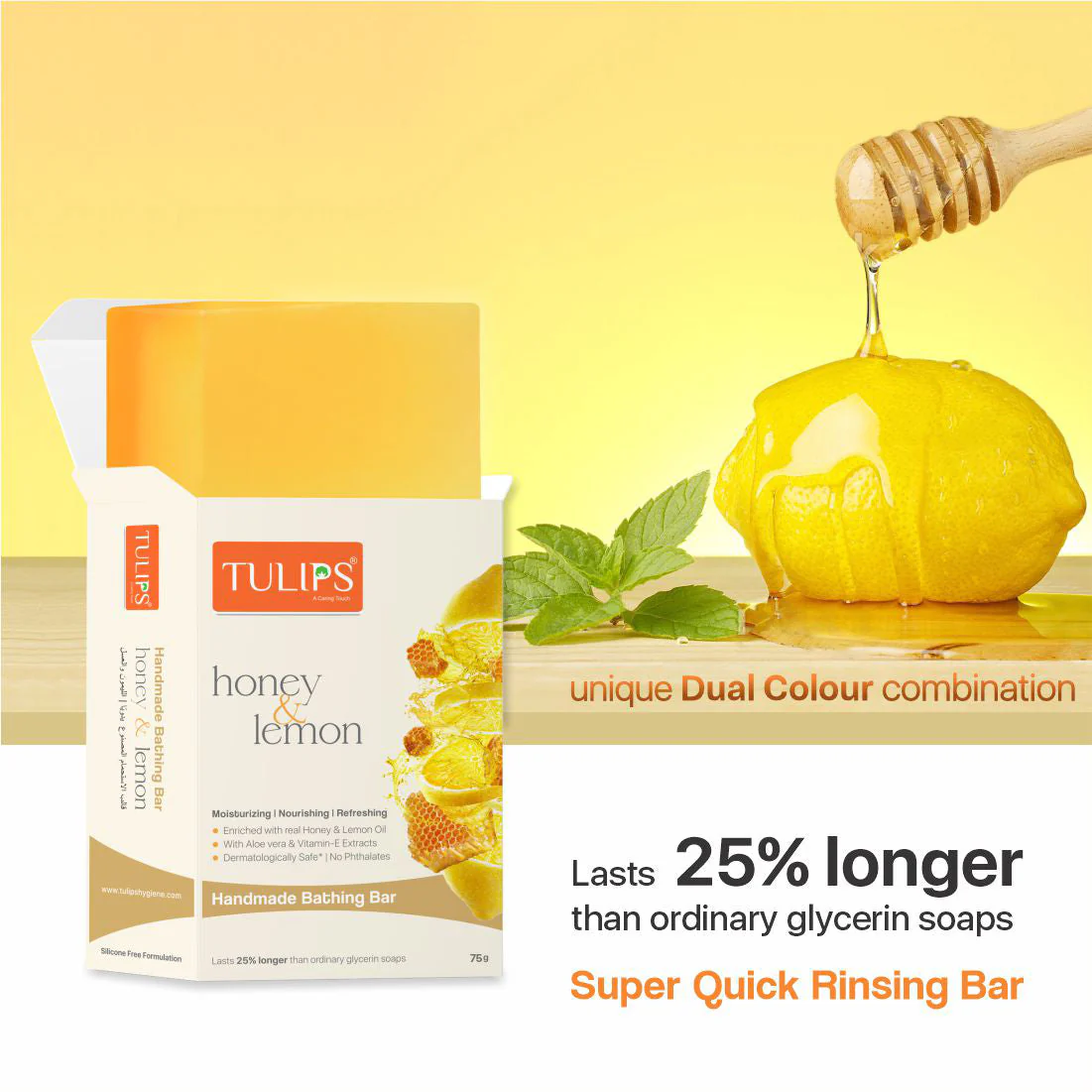Lemon Honey (125g) - Handmade Bathing Bar - Image 6