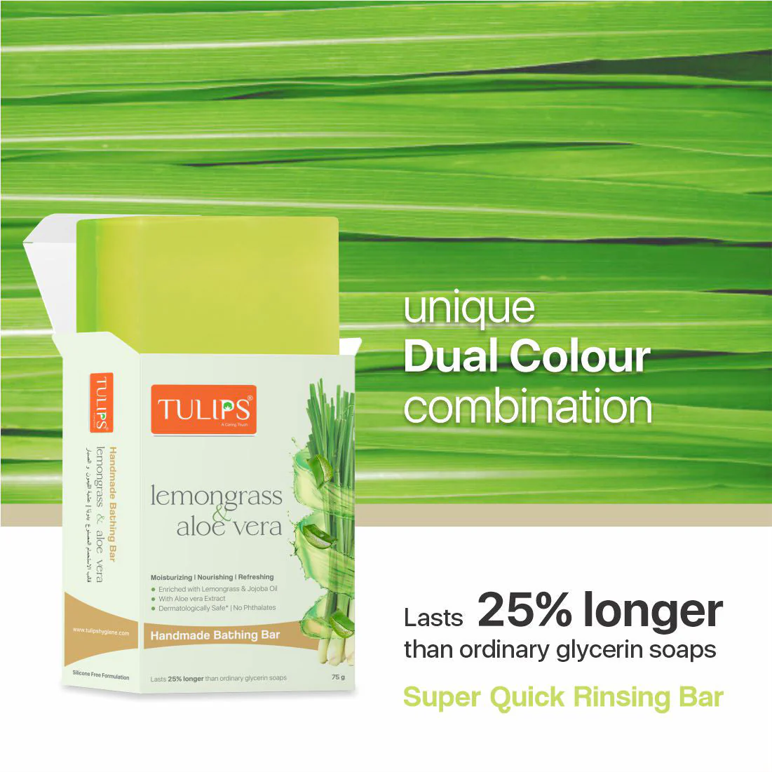 Lemongrass & Aloe Vera (125g) - Handmade Bathing Bar - Image 5