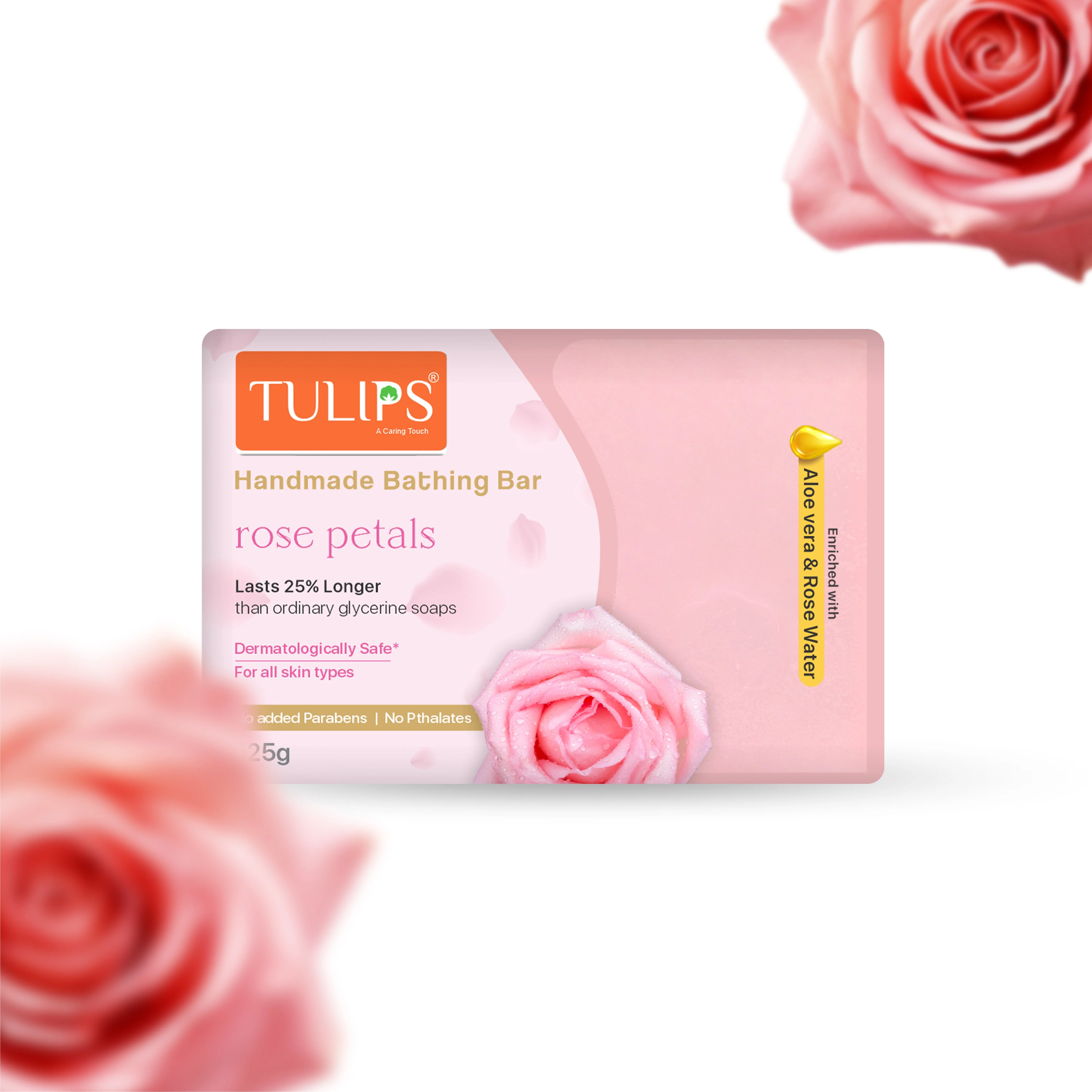 Handmade Bathing Bar - Rose Petal (125g) - Image 4
