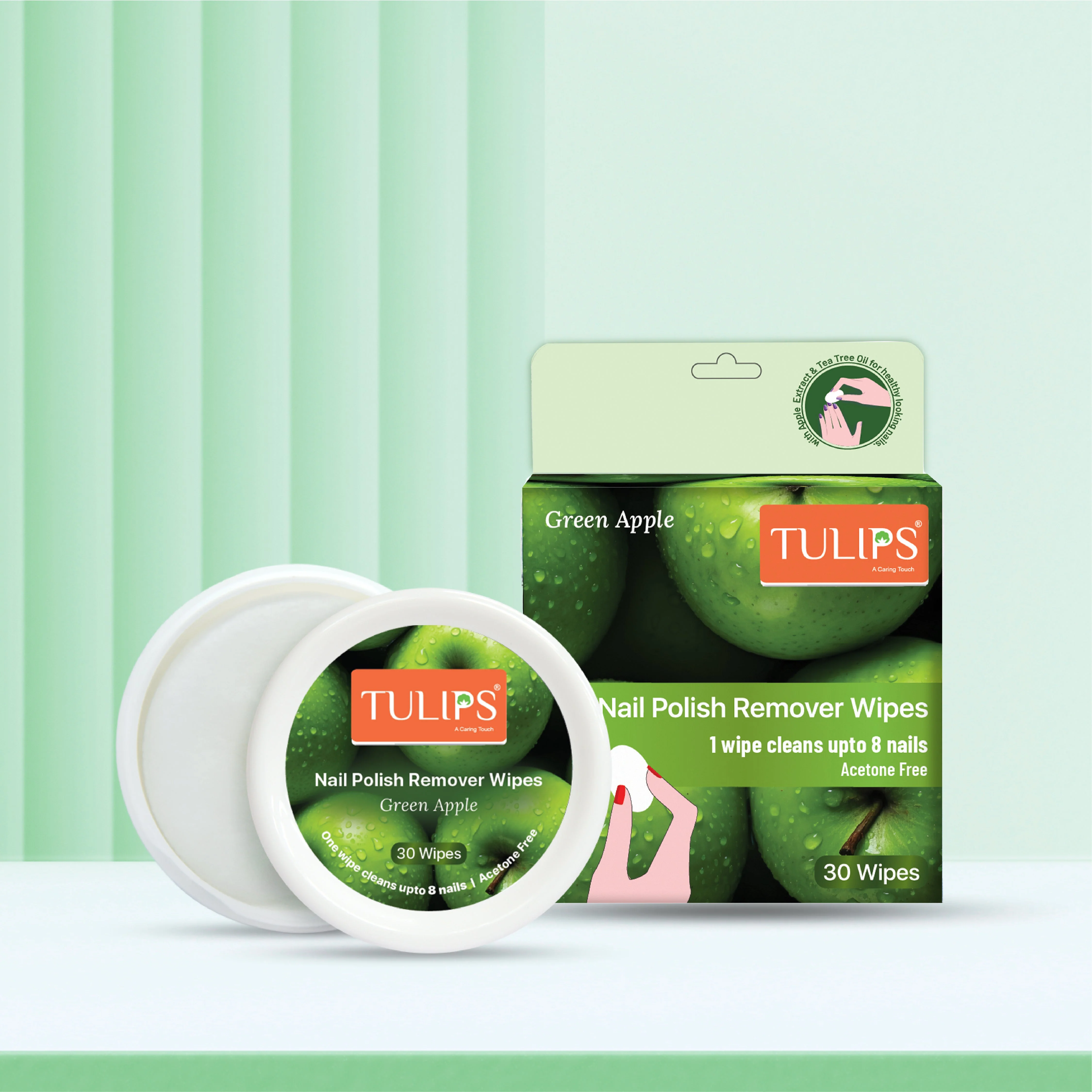 Nail Polish Remover 30 Wipes – Green Apple - Image 4