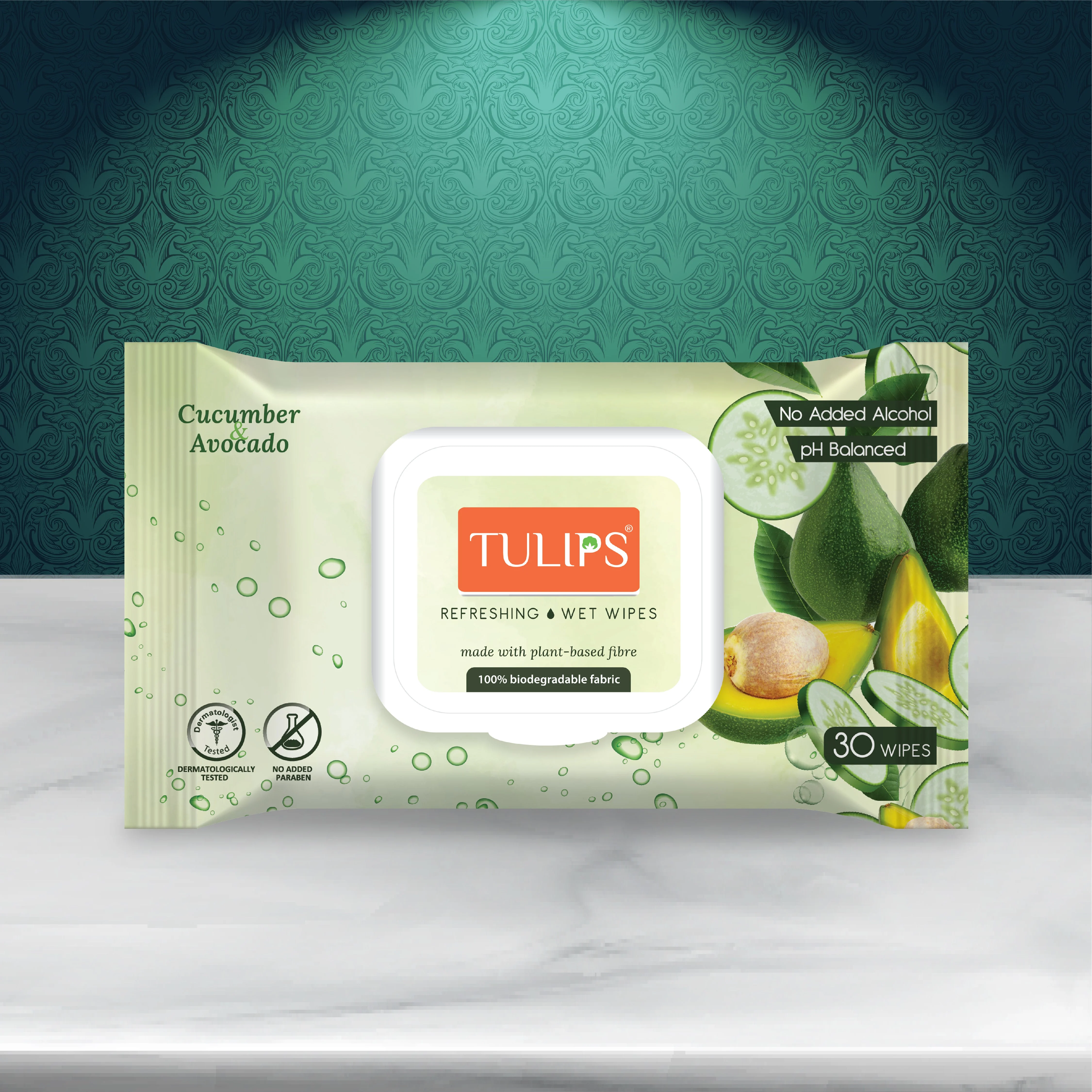 Cucumber & Avocado (30 Wipes in a LID Pack) - Refreshing Wet Wipes - Image 4
