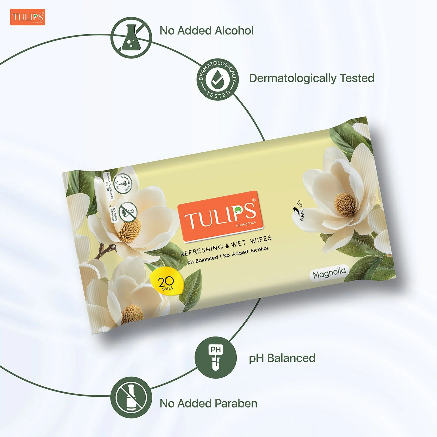 Magnolia (20 Wipes in a Resealable Bag) Refreshing Wet Wipes - Image 3