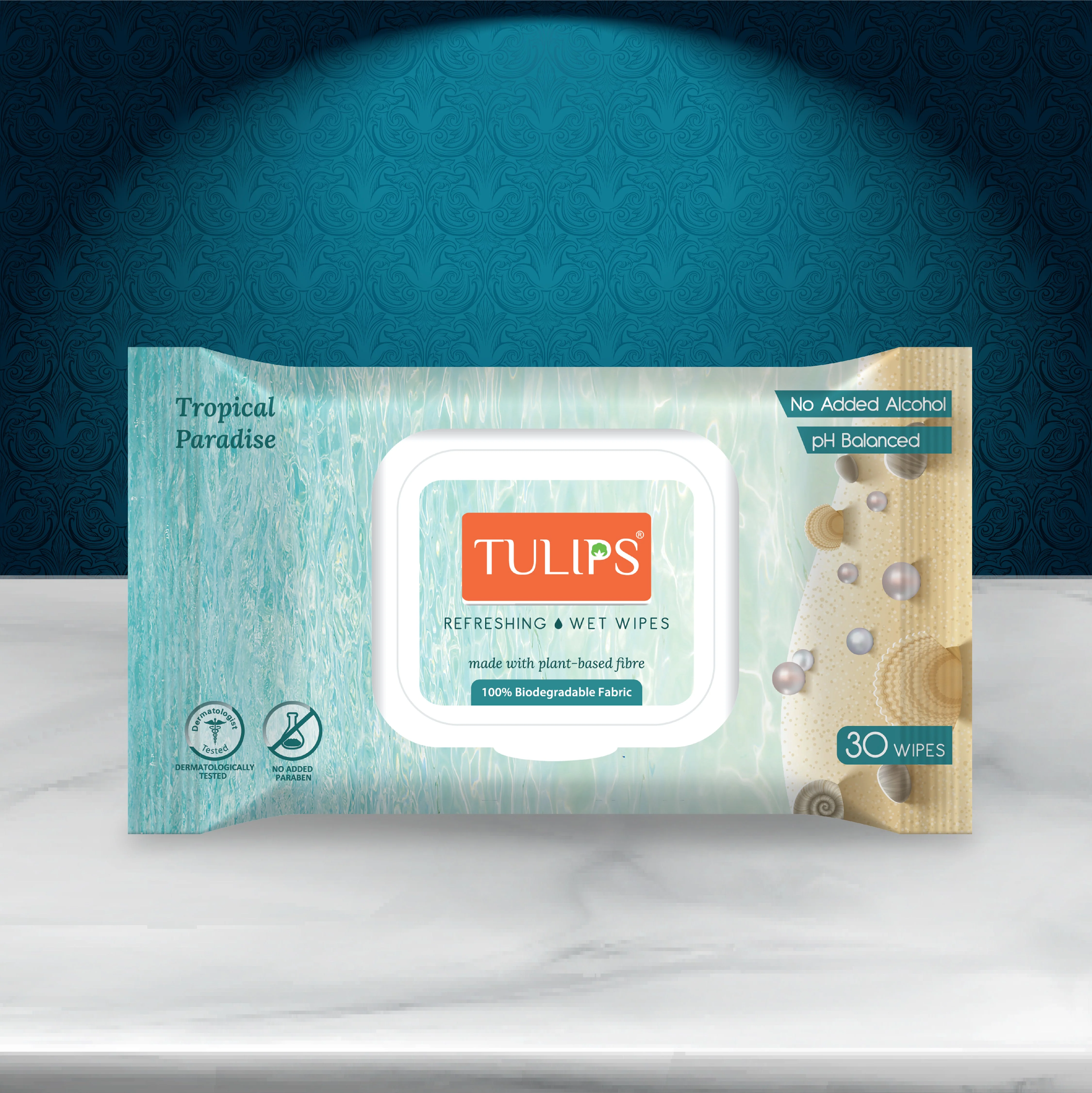 Refreshing Wet Wipes, Tropical Paradise (30 Wipes in a LID Pack) - Image 4
