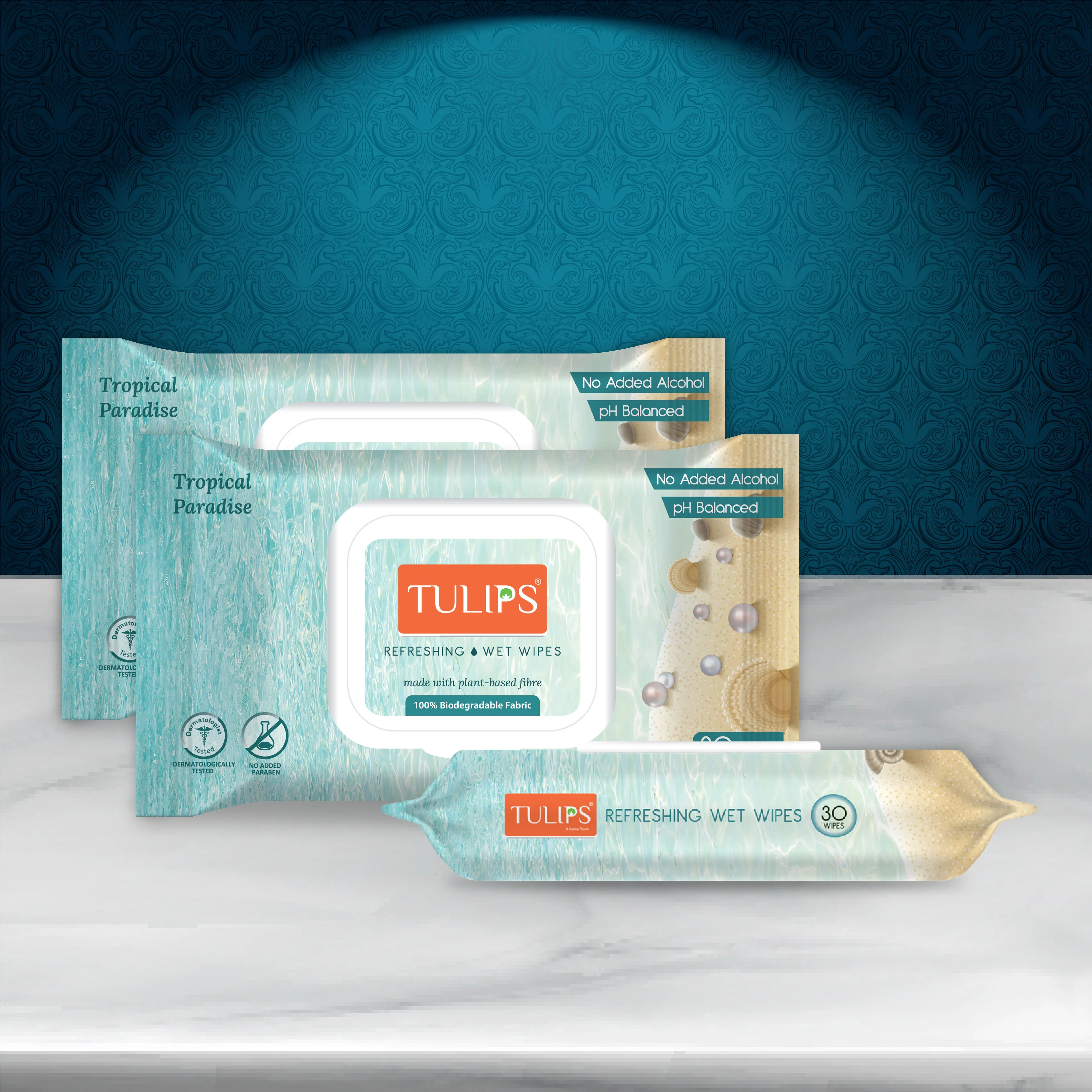 Refreshing Wet Wipes, Tropical Paradise (30 Wipes in a LID Pack) - Image 6