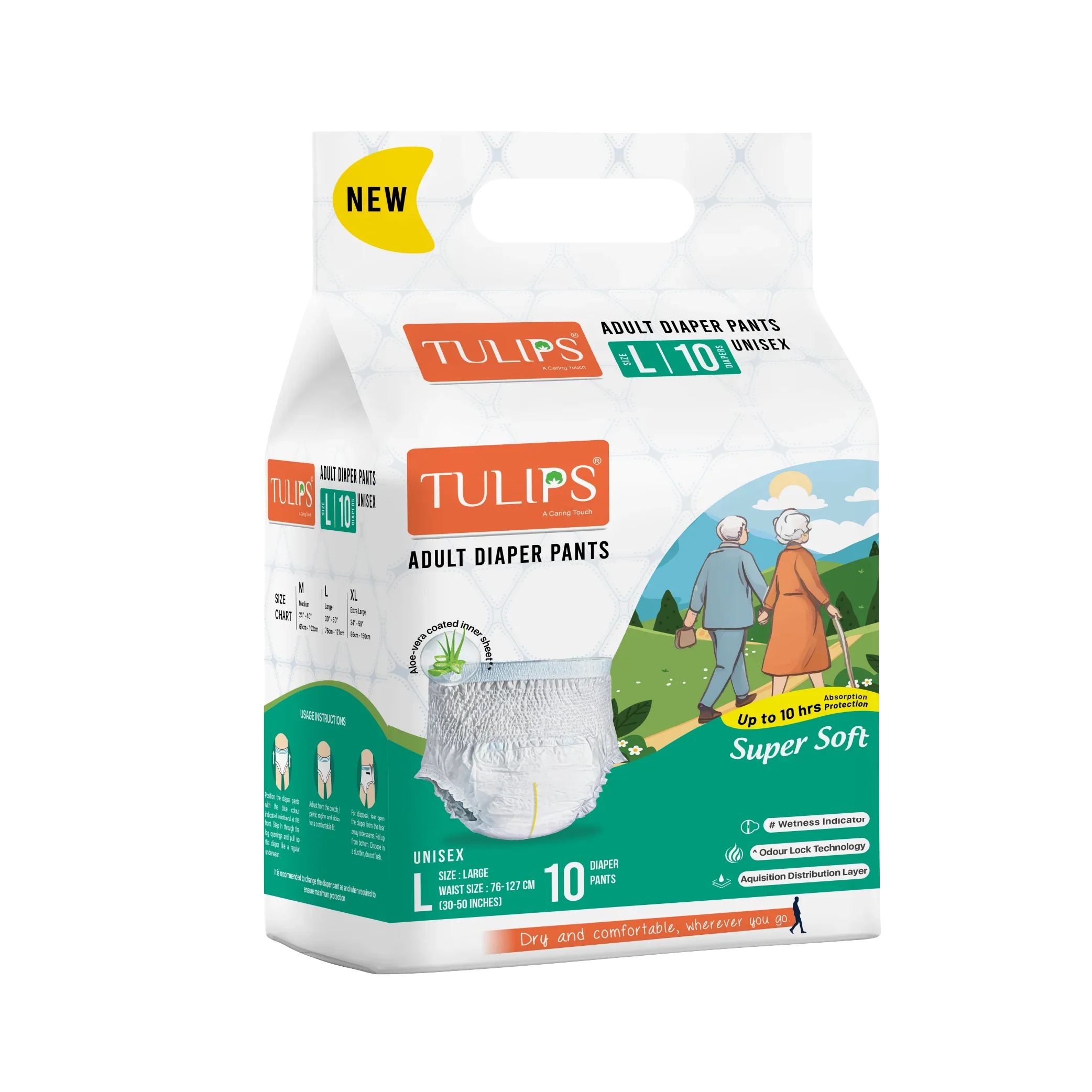TULIPS Adult Diaper Pants - Size L | Leak Protection from Urinary Incontinence - Image 11