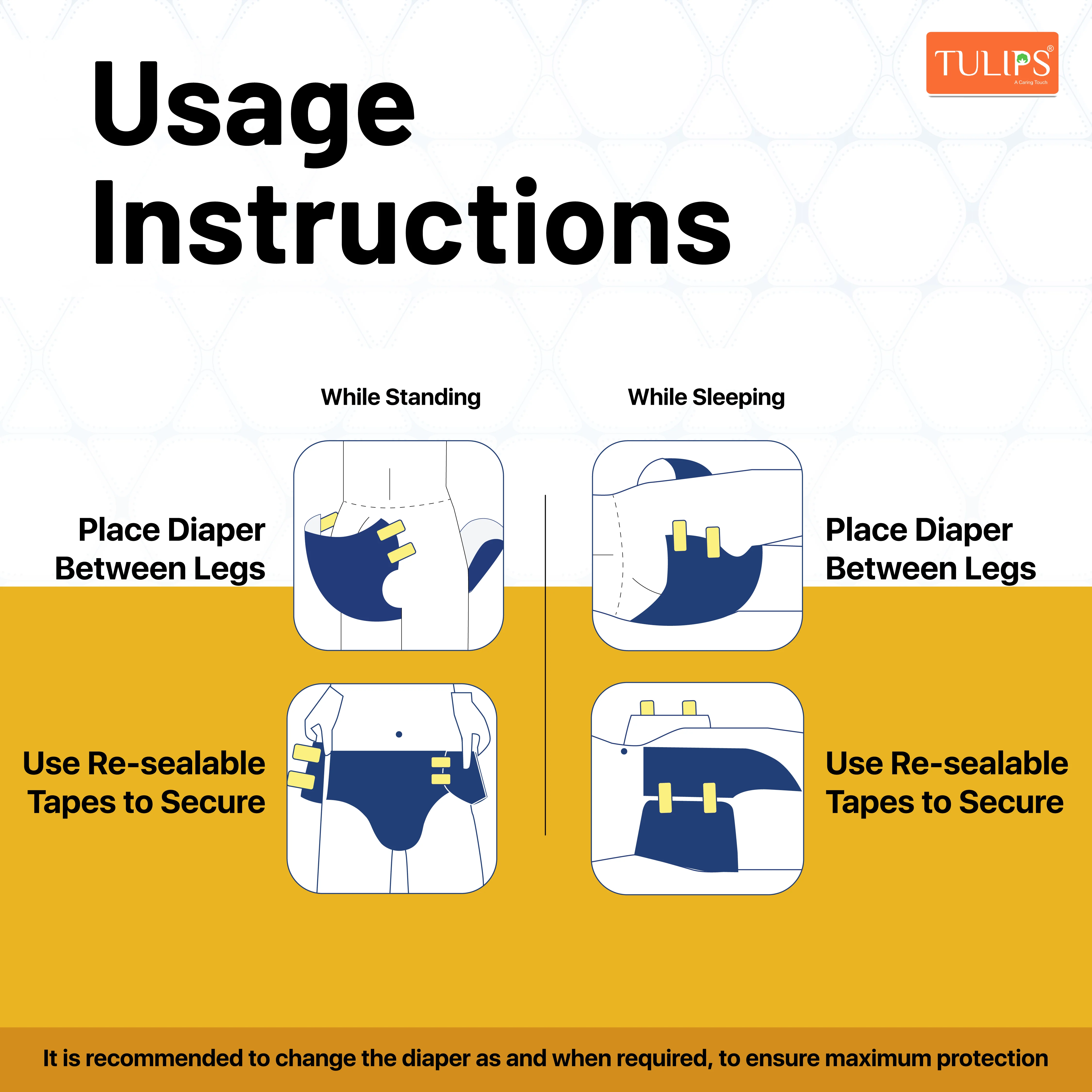 TULIPS Adult Diaper Tape Style - Protection from Urinary Incontinence (Extra Large) - Image 7