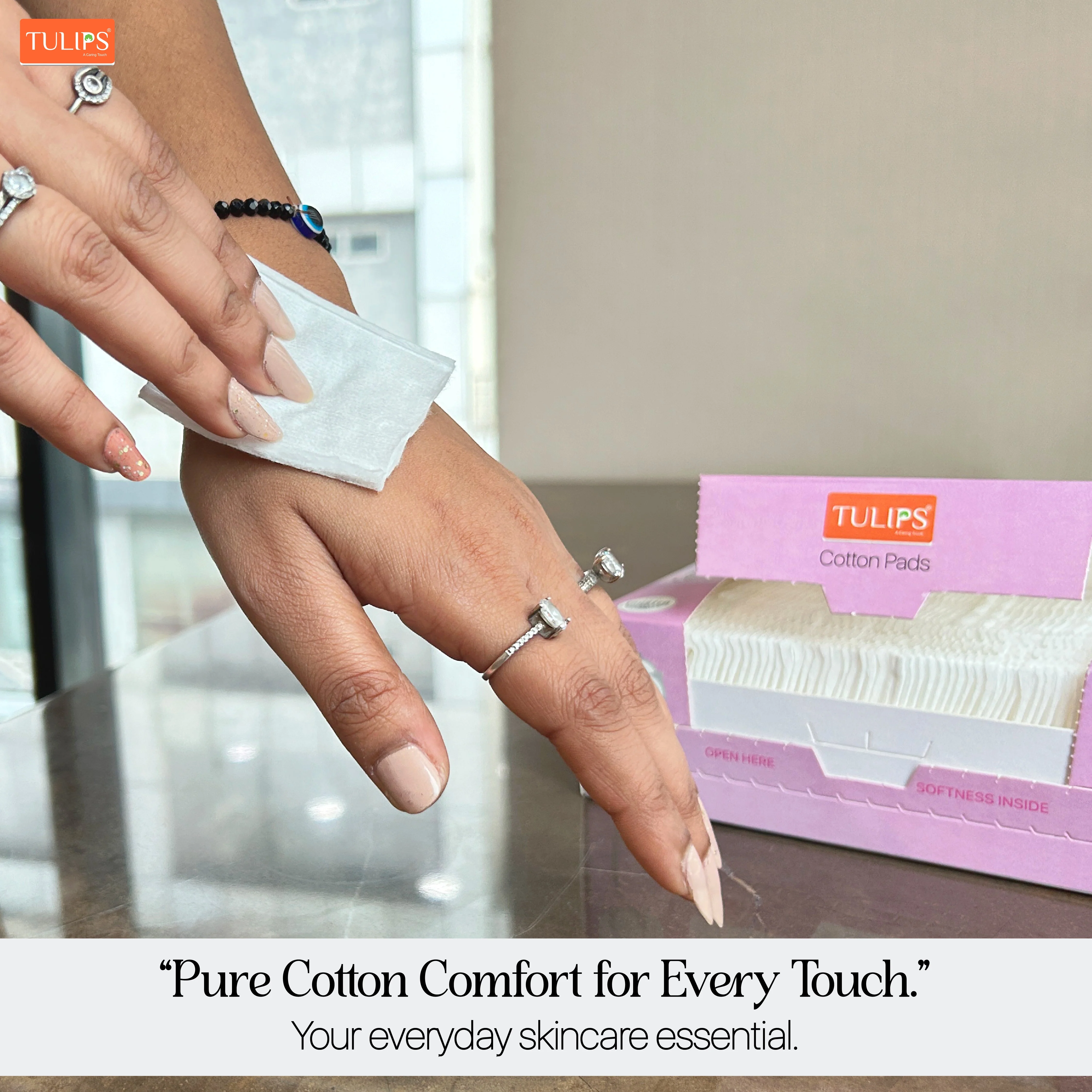 Facial Cotton Pads Rectangle (150 pcs)- 100% Pure Soft Cotton, Lint-Free - Image 5