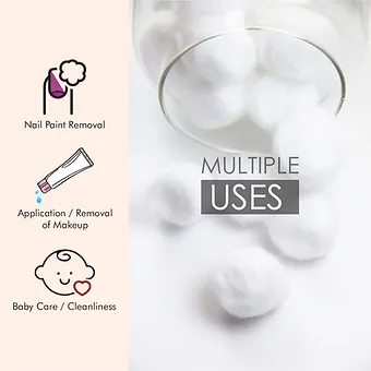 White Cotton Balls (50 pcs in a Ziplock Bag) - Image 3